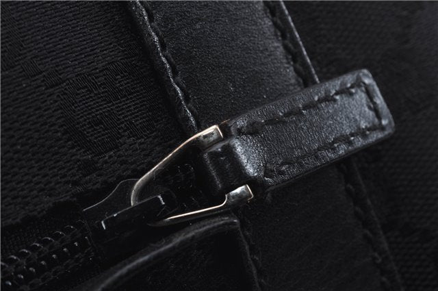 Authentic GUCCI Vintage Shoulder Tote Bag GG Canvas Leather 30501 Black 9899D