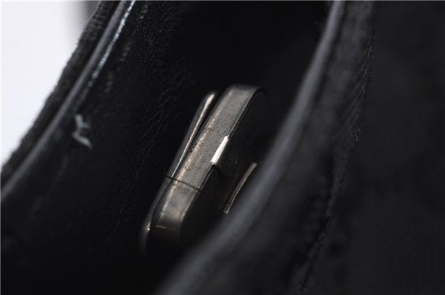 Authentic GUCCI Vintage Shoulder Tote Bag GG Canvas Leather 30501 Black 9899D