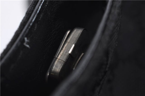 Authentic GUCCI Vintage Shoulder Tote Bag GG Canvas Leather 30501 Black 9899D