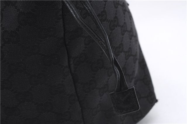 Authentic GUCCI Vintage Shoulder Tote Bag GG Canvas Leather 30501 Black 9899D