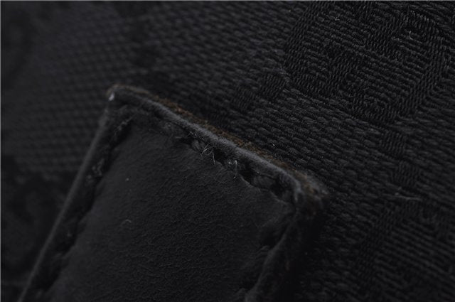 Authentic GUCCI Vintage Shoulder Tote Bag GG Canvas Leather 30501 Black 9899D