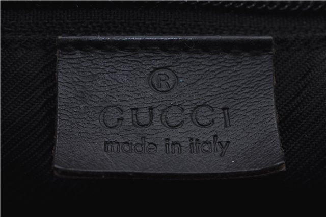 Authentic GUCCI Vintage Shoulder Tote Bag GG Canvas Leather 30501 Black 9899D