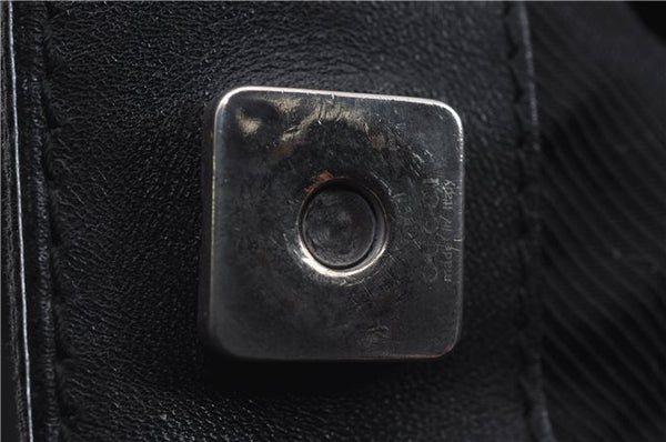 Authentic GUCCI Vintage Shoulder Tote Bag GG Canvas Leather 30501 Black 9899D