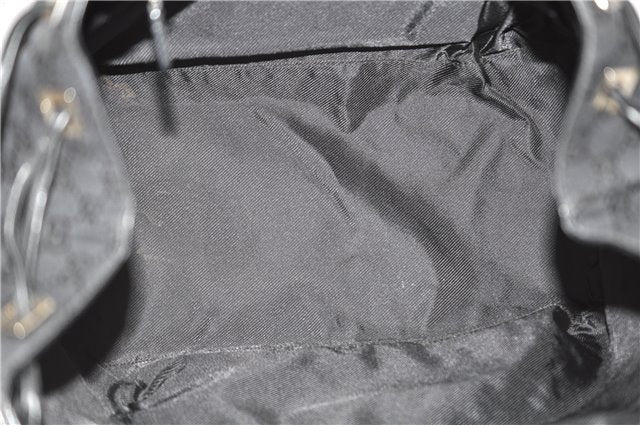 Authentic GUCCI Vintage Shoulder Tote Bag GG Canvas Leather 30501 Black 9899D