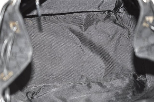 Authentic GUCCI Vintage Shoulder Tote Bag GG Canvas Leather 30501 Black 9899D