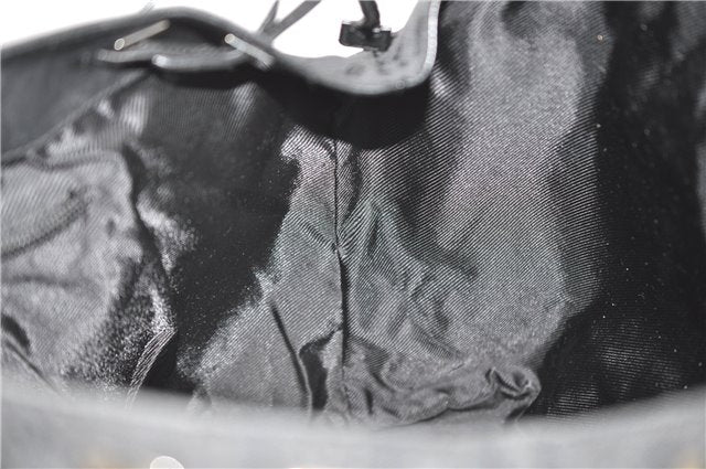 Authentic GUCCI Vintage Shoulder Tote Bag GG Canvas Leather 30501 Black 9899D