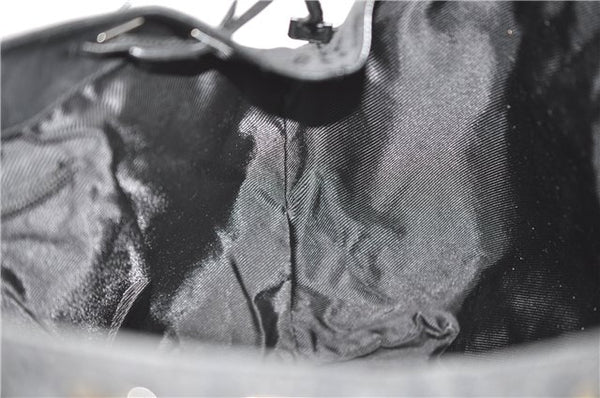 Authentic GUCCI Vintage Shoulder Tote Bag GG Canvas Leather 30501 Black 9899D