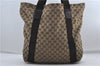 Authentic GUCCI Vintage Shoulder Tote Bag GG Canvas Leather 189669 Brown 9900D