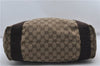 Authentic GUCCI Vintage Shoulder Tote Bag GG Canvas Leather 189669 Brown 9900D
