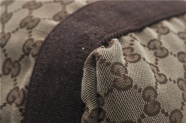 Authentic GUCCI Vintage Shoulder Tote Bag GG Canvas Leather 189669 Brown 9900D