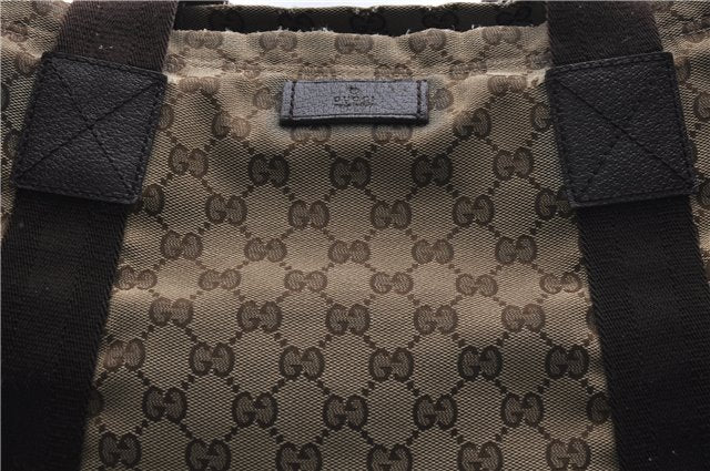 Authentic GUCCI Vintage Shoulder Tote Bag GG Canvas Leather 189669 Brown 9900D