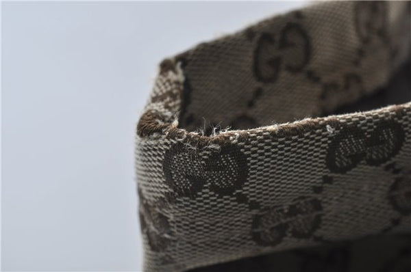 Authentic GUCCI Vintage Shoulder Tote Bag GG Canvas Leather 189669 Brown 9900D