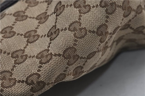 Authentic GUCCI Vintage Shoulder Tote Bag GG Canvas Leather 189669 Brown 9900D