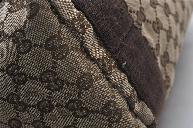 Authentic GUCCI Vintage Shoulder Tote Bag GG Canvas Leather 189669 Brown 9900D