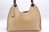 Authentic GUCCI Vintage Shoulder Hand Bag Leather Wood 106234 Beige Brown 9902D