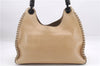 Authentic GUCCI Vintage Shoulder Hand Bag Leather Wood 106234 Beige Brown 9902D