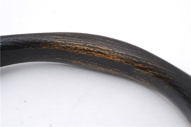 Authentic GUCCI Vintage Shoulder Hand Bag Leather Wood 106234 Beige Brown 9902D