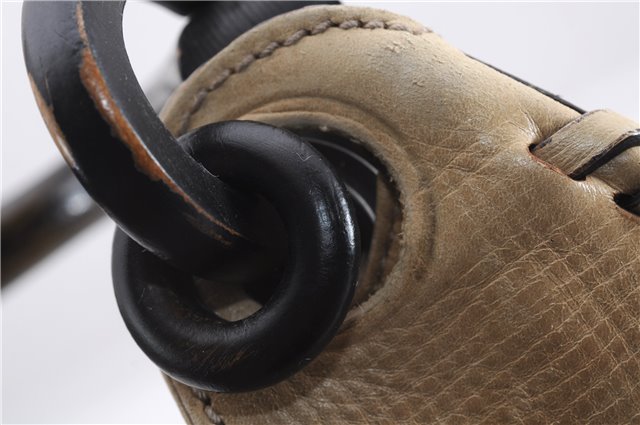 Authentic GUCCI Vintage Shoulder Hand Bag Leather Wood 106234 Beige Brown 9902D