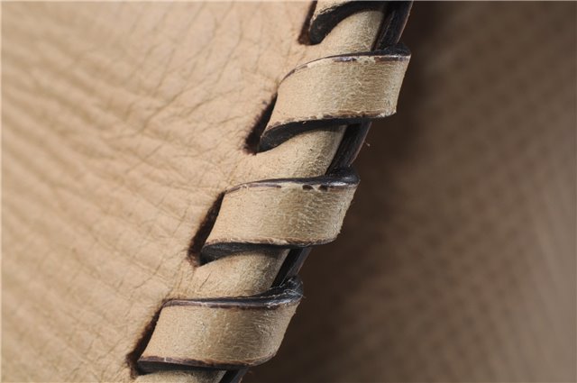 Authentic GUCCI Vintage Shoulder Hand Bag Leather Wood 106234 Beige Brown 9902D