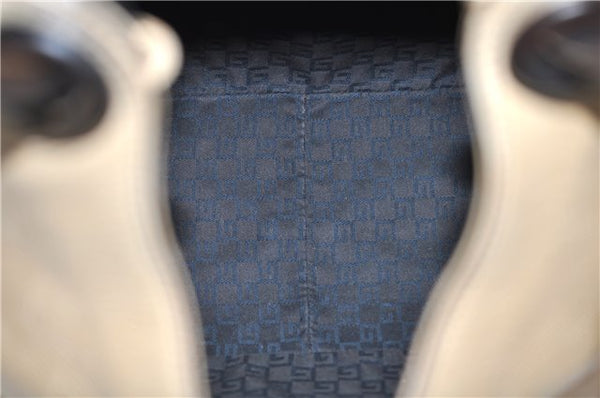 Authentic GUCCI Vintage Shoulder Hand Bag Leather Wood 106234 Beige Brown 9902D