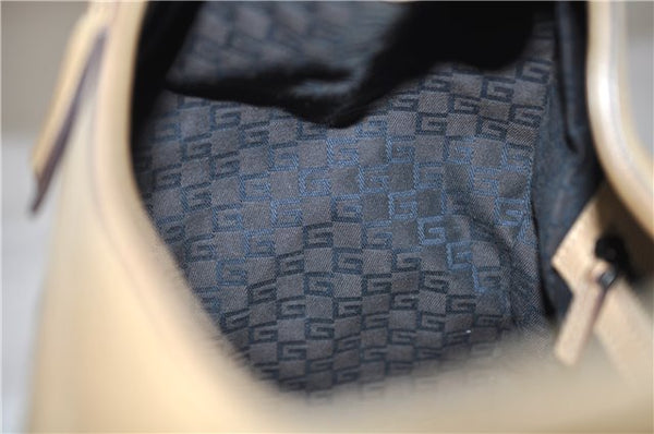 Authentic GUCCI Vintage Shoulder Hand Bag Leather Wood 106234 Beige Brown 9902D