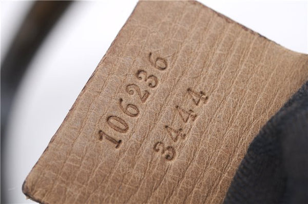 Authentic GUCCI Vintage Shoulder Hand Bag Leather Wood 106234 Beige Brown 9902D