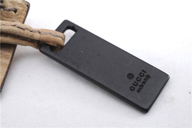 Authentic GUCCI Vintage Shoulder Hand Bag Leather Wood 106234 Beige Brown 9902D