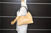 Authentic GUCCI Vintage Shoulder Hand Bag Leather Wood 106234 Beige Brown 9902D