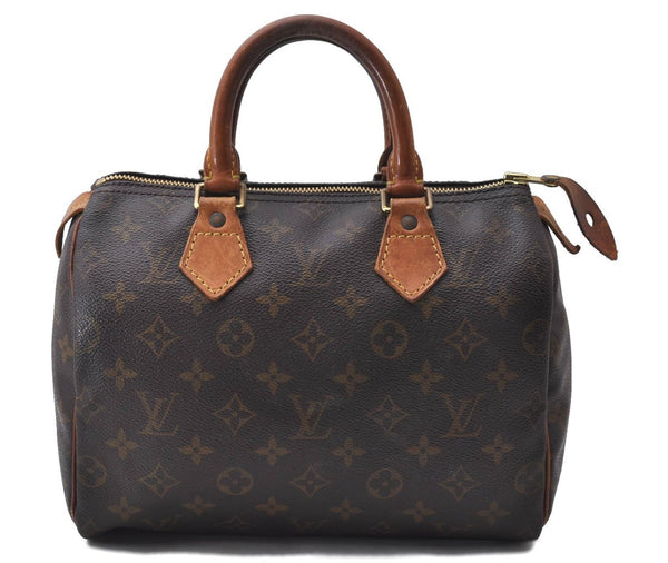 Authentic Louis Vuitton Monogram Speedy 25 Hand Bag M41528 LV 9909C