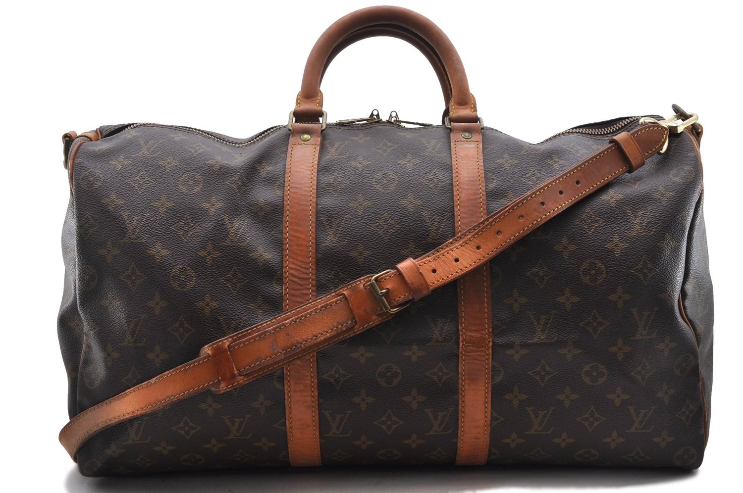 Auth Louis Vuitton Monogram Keepall Bandouliere 50 Boston Bag M41416 LV 9910C