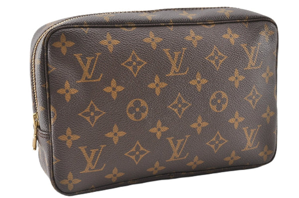 Auth Louis Vuitton Monogram Trousse Toilette 23 Clutch Hand Bag M47524 LV 9910F