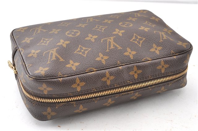 Auth Louis Vuitton Monogram Trousse Toilette 23 Clutch Hand Bag M47524 LV 9910F