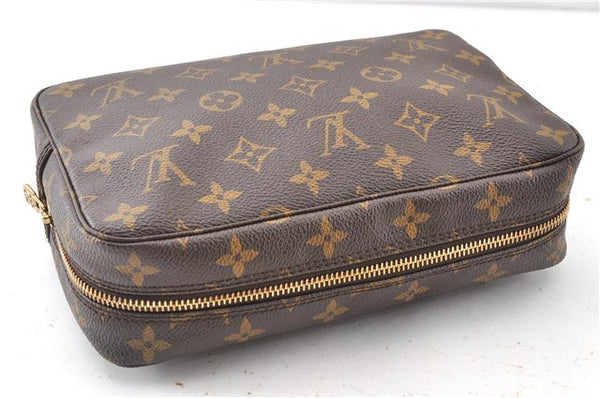 Auth Louis Vuitton Monogram Trousse Toilette 23 Clutch Hand Bag M47524 LV 9910F