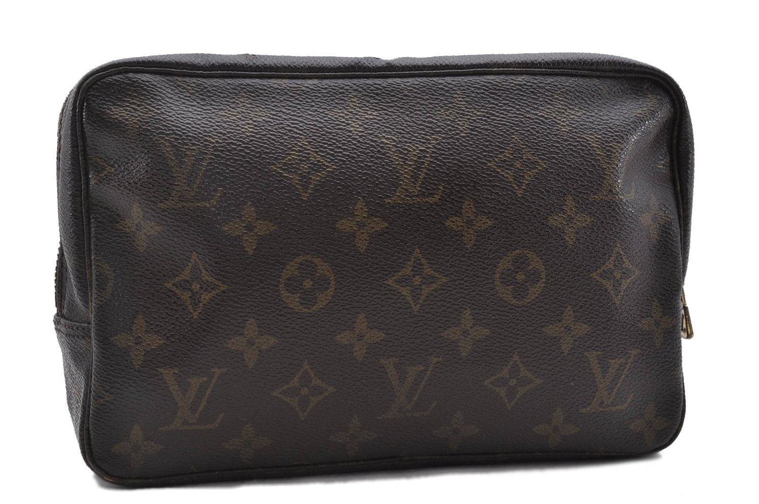 Auth Louis Vuitton Monogram Trousse Toilette 23 Clutch Hand Bag M47524 LV 9912C