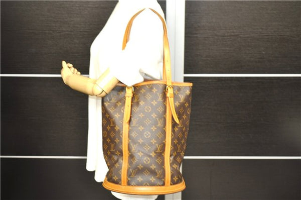 Authentic Louis Vuitton Monogram Bucket GM Shoulder Bag M42236 LV 9913C