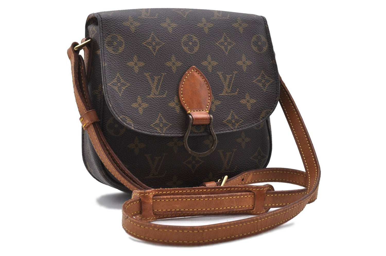 Auth Louis Vuitton Monogram Saint Cloud MM Shoulder Cross Bag M51243 LV 9918C