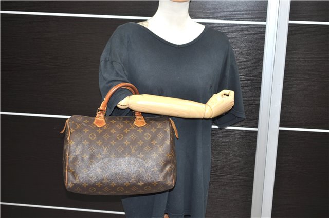 Authentic Louis Vuitton Monogram Speedy 30 Hand Bag Purse M41526 LV 9919C