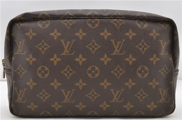 Auth Louis Vuitton Monogram Trousse Toilette 28 Clutch Hand Bag M47522 LV 9920C