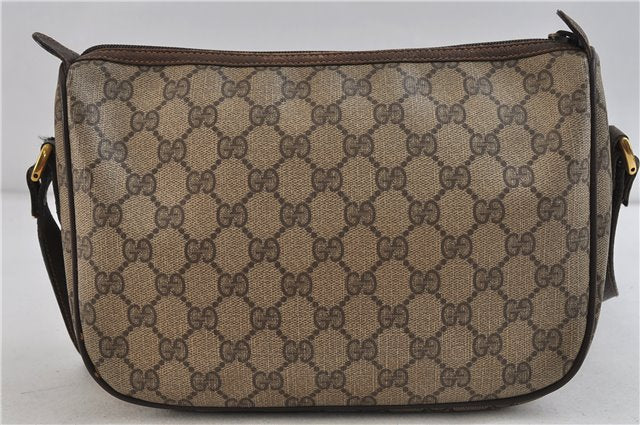 Auth GUCCI Web Sherry Line Shoulder Cross Body Bag GG PVC Leather Brown 9922C