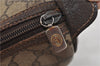 Auth GUCCI Web Sherry Line Shoulder Cross Body Bag GG PVC Leather Brown 9922C