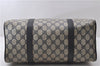 Authentic GUCCI Sherry Line Hand Boston Bag GG PVC Leather Navy Blue 9925C