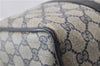 Authentic GUCCI Sherry Line Hand Boston Bag GG PVC Leather Navy Blue 9925C
