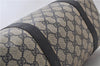 Authentic GUCCI Sherry Line Hand Boston Bag GG PVC Leather Navy Blue 9925C