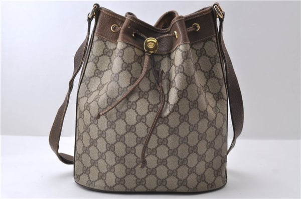 Authentic GUCCI Shoulder Bag Purse GG PVC Leather 0011156179 Brown 9927C