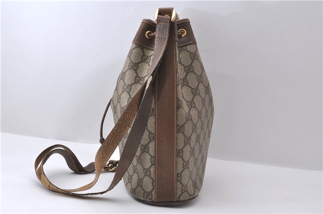 Authentic GUCCI Shoulder Bag Purse GG PVC Leather 0011156179 Brown 9927C