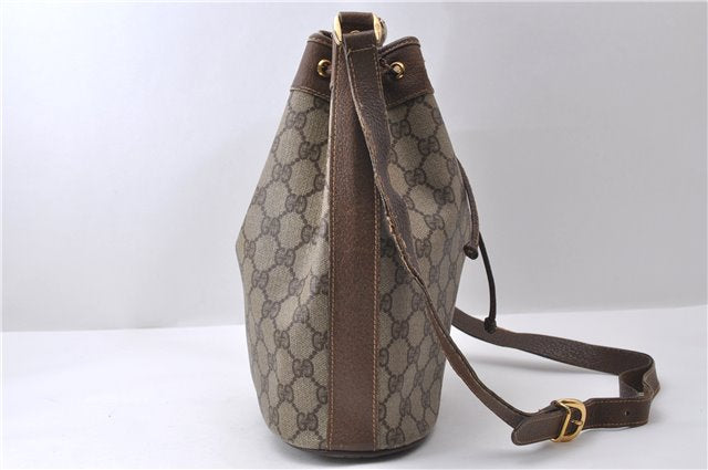 Authentic GUCCI Shoulder Bag Purse GG PVC Leather 0011156179 Brown 9927C