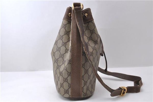 Authentic GUCCI Shoulder Bag Purse GG PVC Leather 0011156179 Brown 9927C