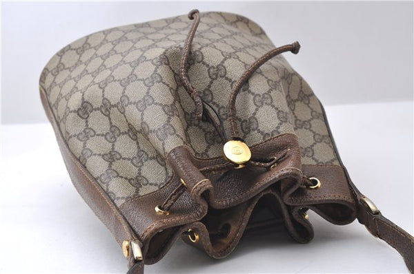 Authentic GUCCI Shoulder Bag Purse GG PVC Leather 0011156179 Brown 9927C