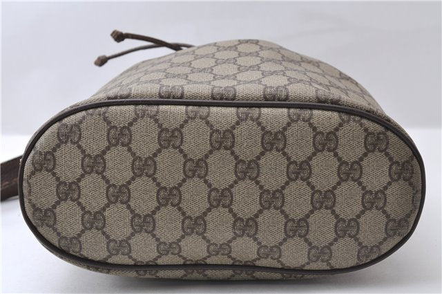 Authentic GUCCI Shoulder Bag Purse GG PVC Leather 0011156179 Brown 9927C