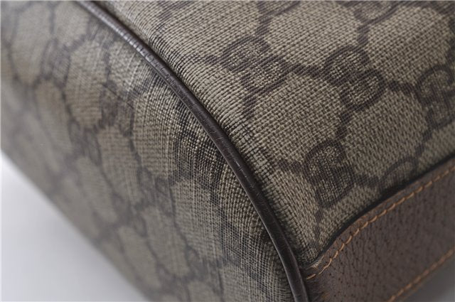 Authentic GUCCI Shoulder Bag Purse GG PVC Leather 0011156179 Brown 9927C
